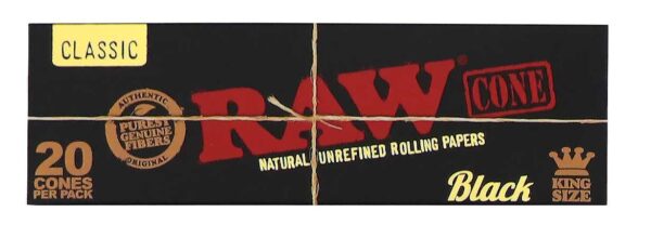 RAW BLACK CONE 20PK KS