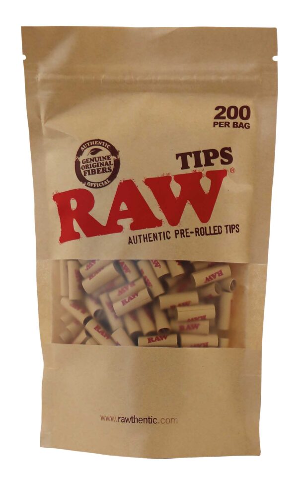 RAW PREROLLED TIPS: bag of 200